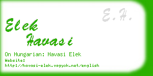 elek havasi business card